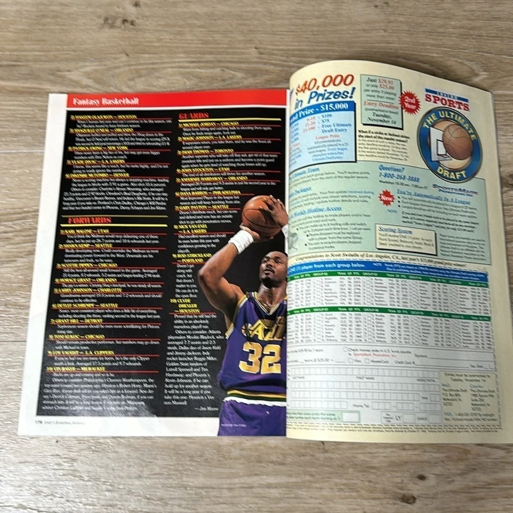 NBA Michael Jordan Lindy's Pro 95-96 Annual Magazine Book- Clash of The Titans